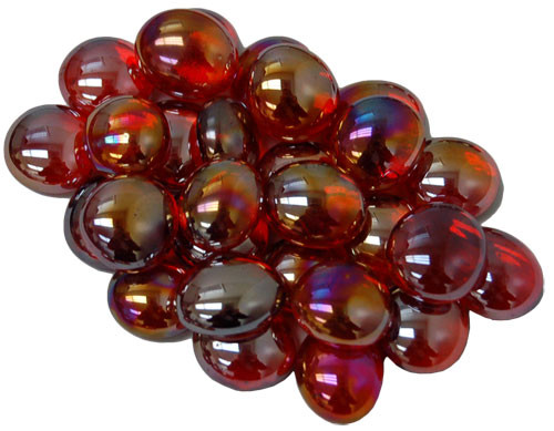 Glass Gaming Stones - Crystal Red Iridized (40+)