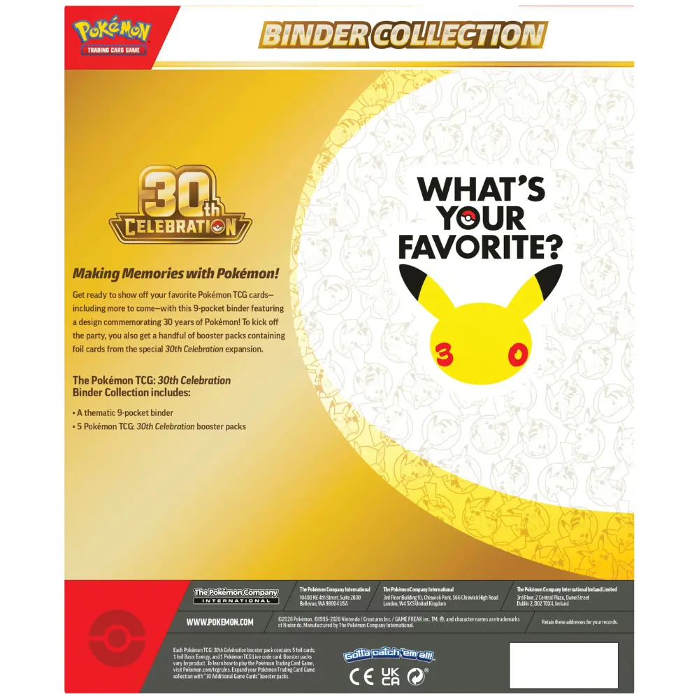 Pokemon 30th Celebration - Binder Collection (5 boosters)