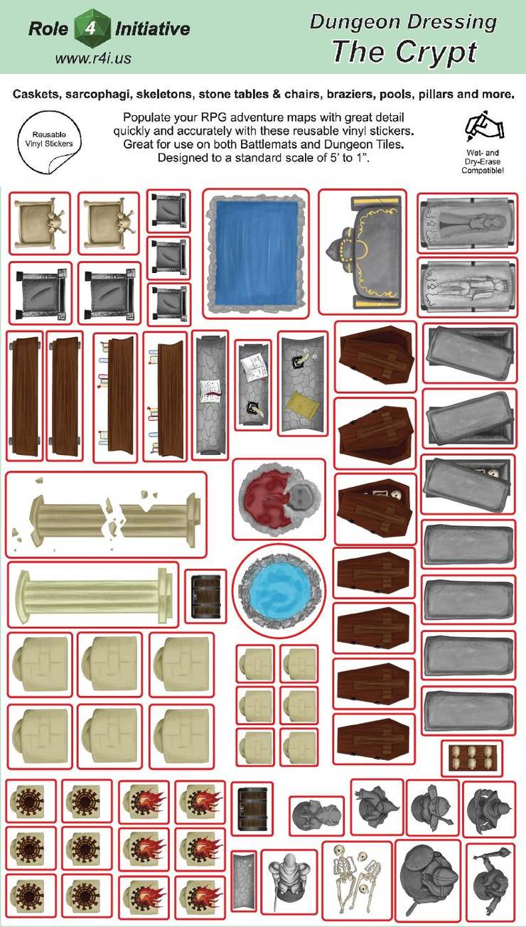 The  Crypts: Dungeon Dressing: Dry Erase Vinyl Stickers