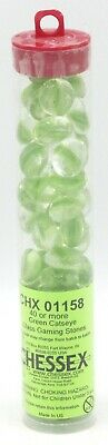 Glass Gaming Stones - Catseye Green (40+)