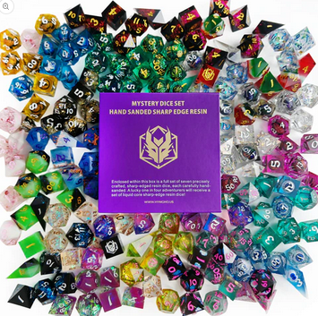 Mystery Full Matching Sharp Edge Resin Dice Set (7)