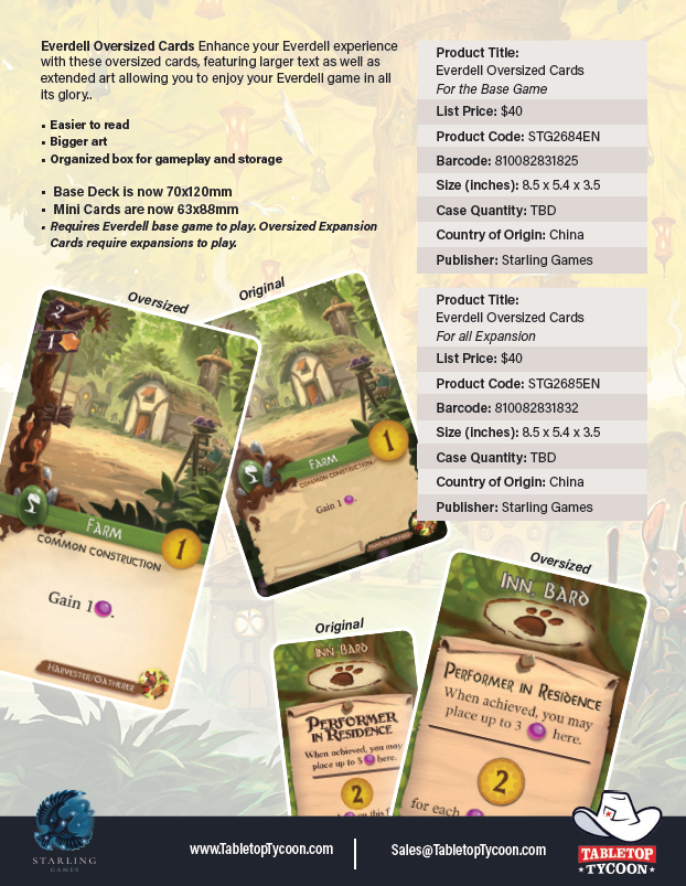 Everdell Base Game Oversized Cards