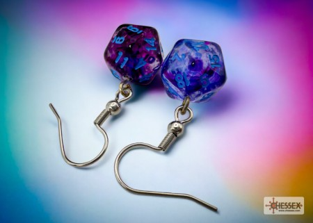 Hook Earrings Nebula Nocturnal Mini-Poly D20